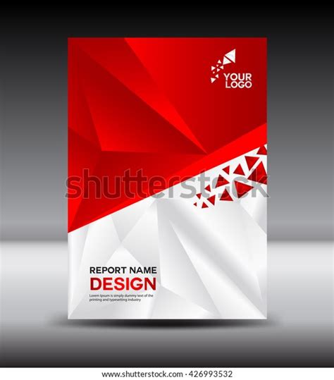 Red And White Cover Design Annual Report Vector Illustrationbookletposter