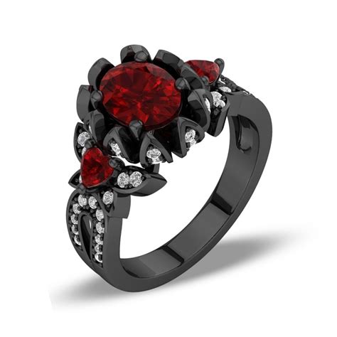 14 Womens Gothic Womens Black Wedding Rings Images