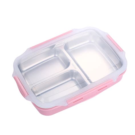 1pc 1100ml Stainless Steel Plastic Lunch Box Large Capacity Microwave