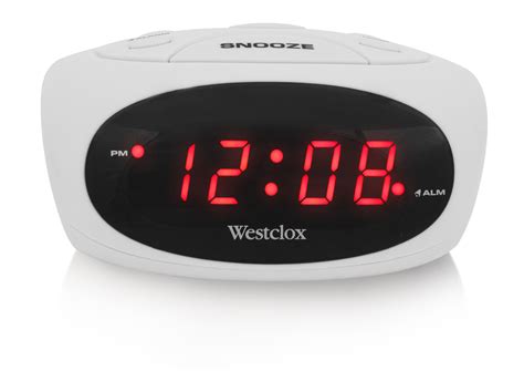 70044b Westclox White Electric Alarm Clock With 06 Red Led Display