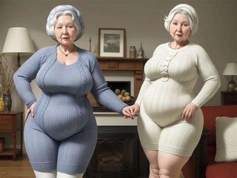 Photo In K White Granny Big Hips Wide Hips Knitting Big