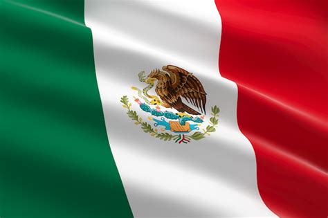 Bandeira Do México Ilustração 3d Da Bandeira Mexicana Acenando Foto