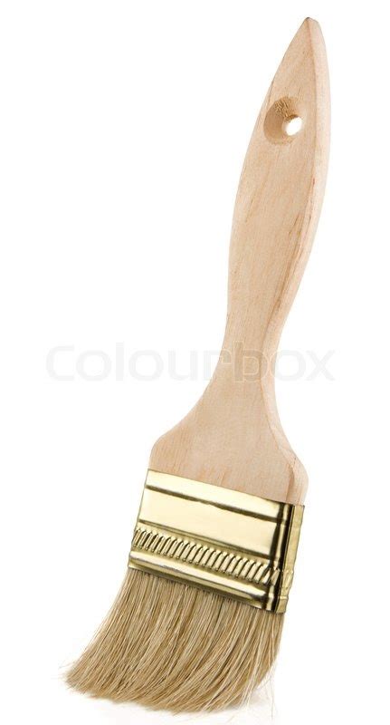 Wood Paintbrush Isolated On White Stock Image Colourbox