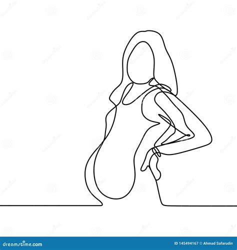 Pregnant Women Continuous Line Drawing Minimalist Design Stock Vector Illustration Of Drawing