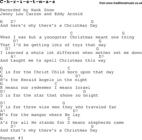 Christmas Carolsong Lyrics With Chords For C H R I S T M A S