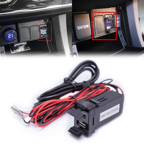 Dual Usb Car Charger Socket With Audio Input Port For Toyota Fj Cruise