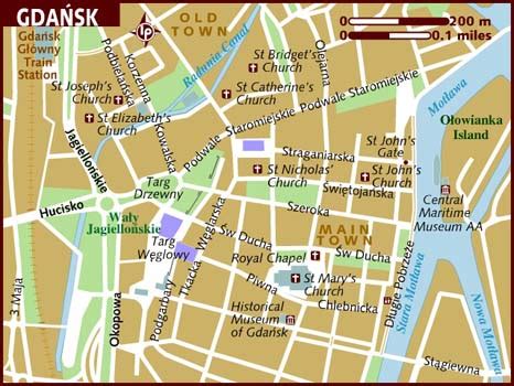 Lonely planet photos and videos. Map of Gdansk