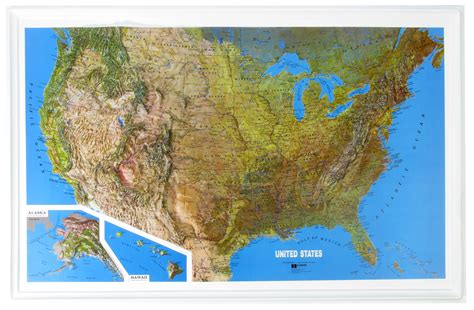 Us Natural Color Relief 3d Raised Relief Map