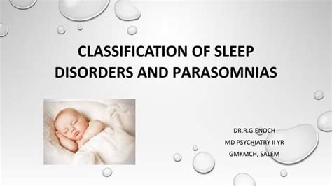 classification of sleep disorders and parasomnias ppt