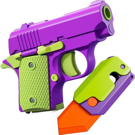 Fidget Gun Toy 3d Printed Pistol Shaped Stress Relief Slider For Adults Relaxing Office Desk
