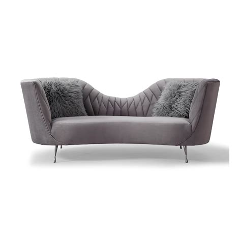 Eva Grey Velvet Sofa Tov Furniture