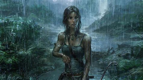 Lara Croft Tomb Raider Rain Weather 4k, HD Games, 4k ...