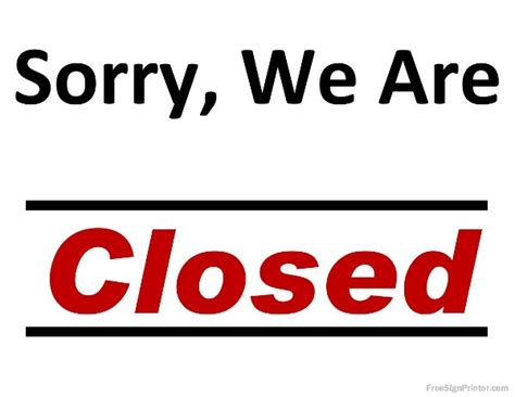 Free Printable Holiday Closed Signs Free Download On Clipartmag