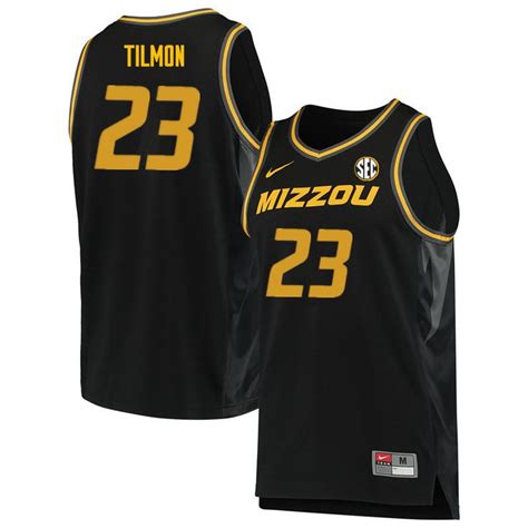 Men 23 Jeremiah Tilmon Missouri Tigers College Basketball Jerseys Sale Black Basketball T