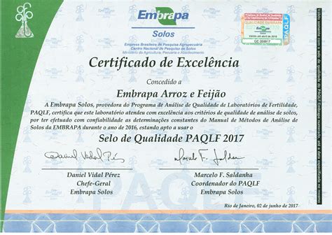 Laboratório Da Unidade Recebe Certificado De Qualidade Portal Embrapa