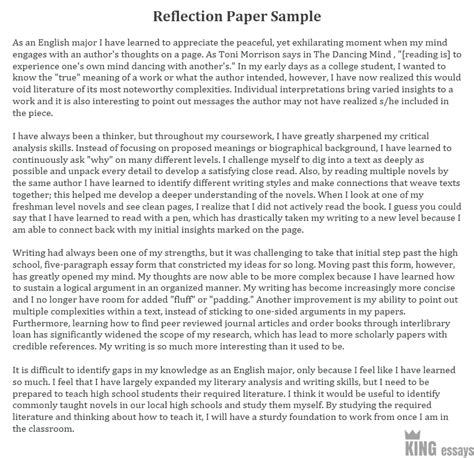 In some disciplines, for example education, reflection is often used to build upon existing knowledge, to. How to Write a Reflection Paper: Examples and Format