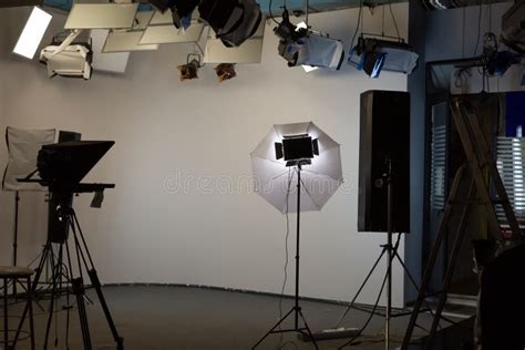 Television Studio With Various Lighting Fixtures Modern Tv Business