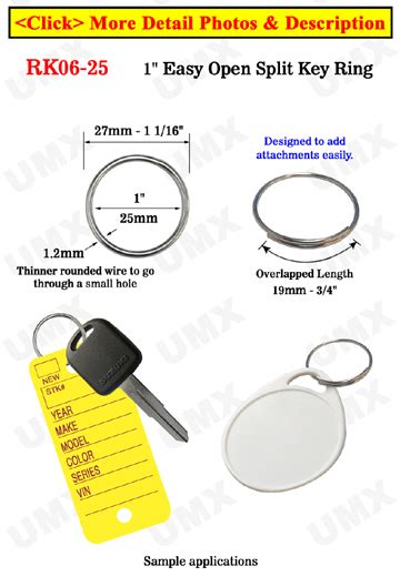 1 25mm Popular Size Easy Open Metal Steel Key Rings