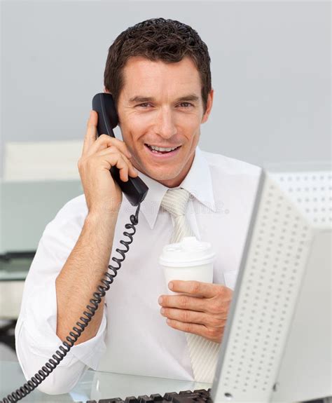 Business Man Talking On Phone In The Office Stock Image Image Of