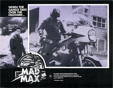 Mad Max 1 Lobby Card Goose Steve Bisley Astride His Motorbike