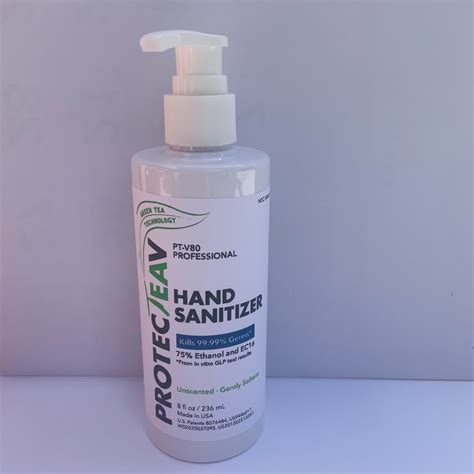 Protecteav™ Green Tea Egcg Hand Sanitizer Pt V80 Professional W 75 Ethyl Alcohol And Ec 16