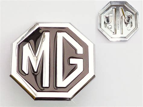 Mgb Mgbgt And Mg Midget Black And Chrome Front Grill Badge Mg Cha544