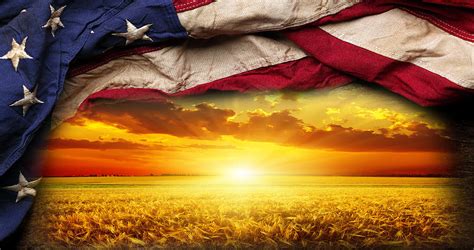 American Flag Harvest Sunset Digital Art By Gregory Retter Pixels