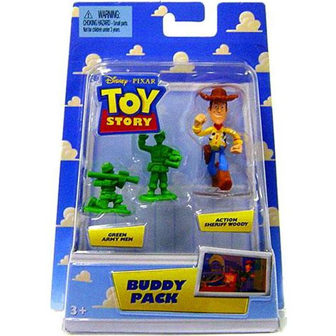 Toy Story Buddy Pack Green Army Men And Action Sheriff Woody Mini Figure