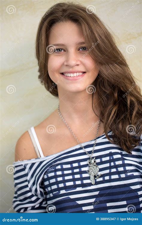Happy Smiling Teen Girl Stock Image Image Of Hair Portrait 38895347