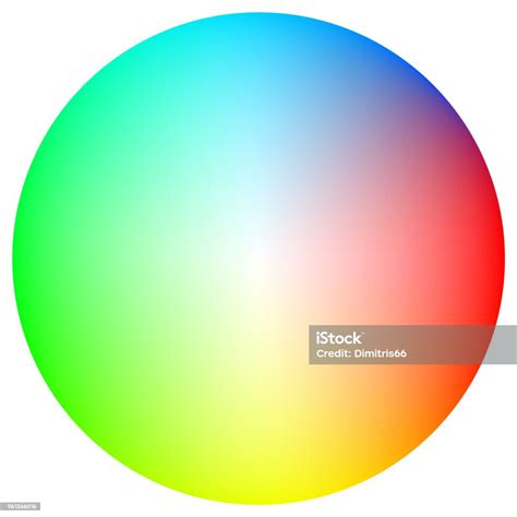 Lingkaran Spektrum Warna Pada Latar Belakang Putih Ilustrasi Stok