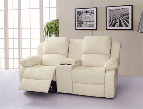 Lovesofas Valencia 2 Seater Bonded Leather Recliner Sofa With Drinking