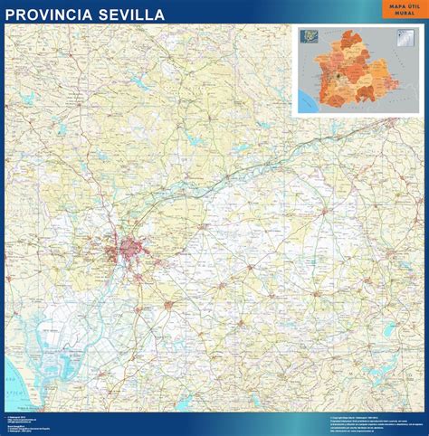 Province Sevilla Map From Spain Africa Wall Maps