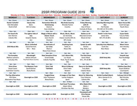 Program Guide - 2SSR 99.7FM