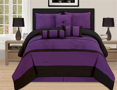 Deep Dark Purple Comforters And Bedding Sets