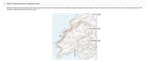 Solved Part A Interpreting Features On Topographic Maps