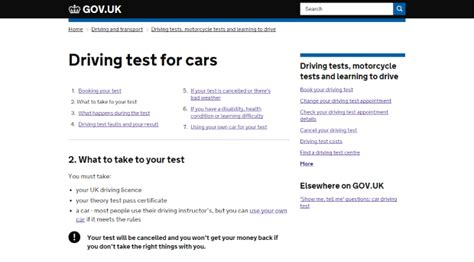 The driving test measures your ability to drive legally and safely. Making driving test information better on GOV.UK ...