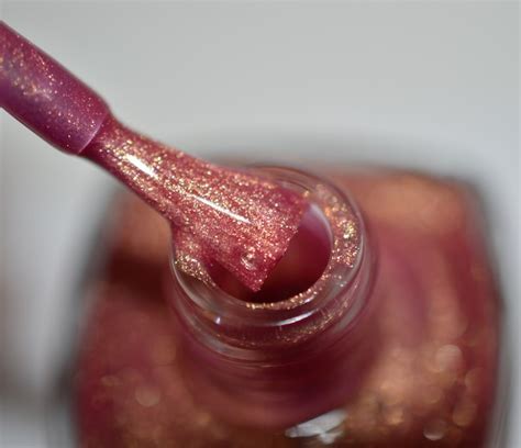 Pink Nail Polish With Golden Shimmer Divine Etsy