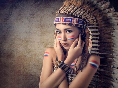 Hd Wallpaper Asian Women Model Native American Clothing Portrait Beauty Wallpaper Flare