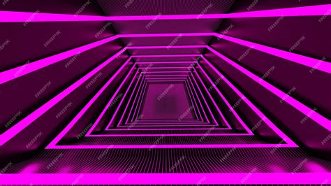 Premium Photo 3d Rendering Glow Lines Neon Light Tunnels Virtual