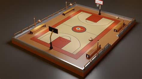 Artstation Basketball Court Modeled And Rendered With Blender