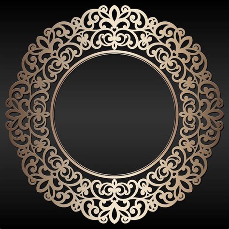 Premium Vector Abstract Vintage Gold Round Frame On Black Background