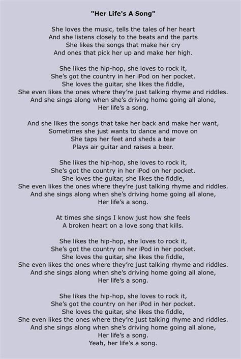 Alan Jackson Lyrics Her Lifes A Song Merken