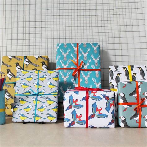 Bird And Animal T Wrap Pack Birthday Wrapping Paper Quirky Home