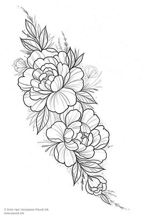 Эскиз тату цветы Блог про татуировки K Цветочные татуировки
