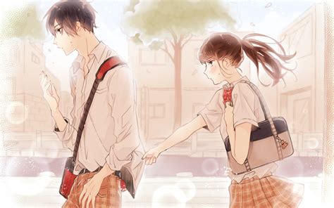 Download 2880x1800 Anime Couple Shoujo School Uniform Romance Cute