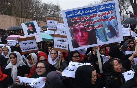 Afghan Protesters Demand Justice For Woman Killed By Mob The New York Times