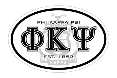 Phi Kappa Psi Oval Crest Shield Bumper Sticker Closeout Greek Gear