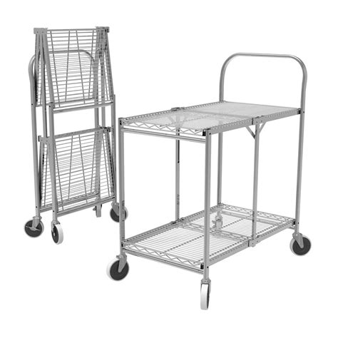 Luxor Wscc 2 2 Shelf Collapsible Wire Utility Cart
