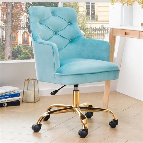 OVIOS Cute Desk Chair,Plush Velvet Office Chair for Girl or Lady,Modern,Comfortble,Nice Vanity ...