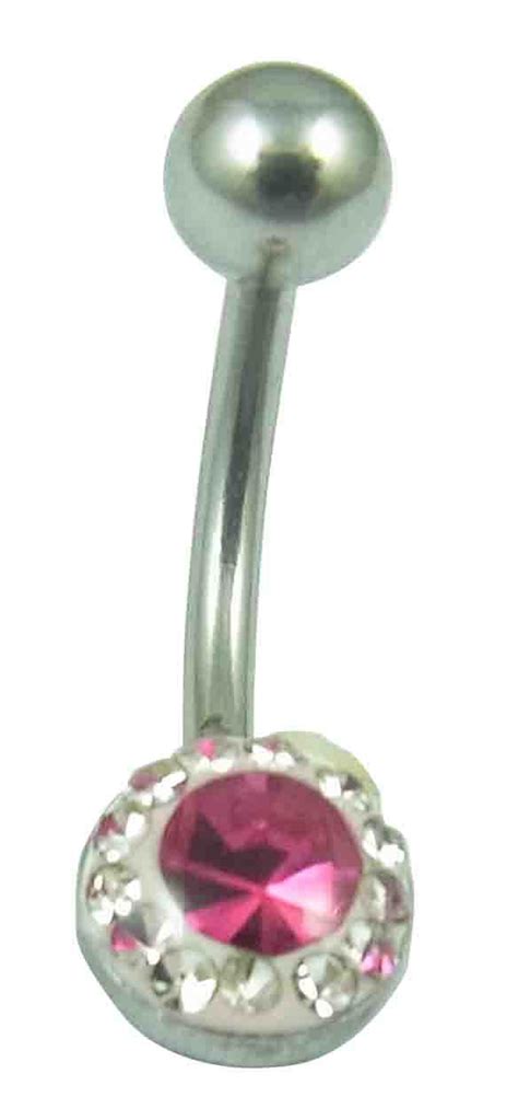 China Belly Button Ring With Red Gem 6299 China Logo Body Jewelry